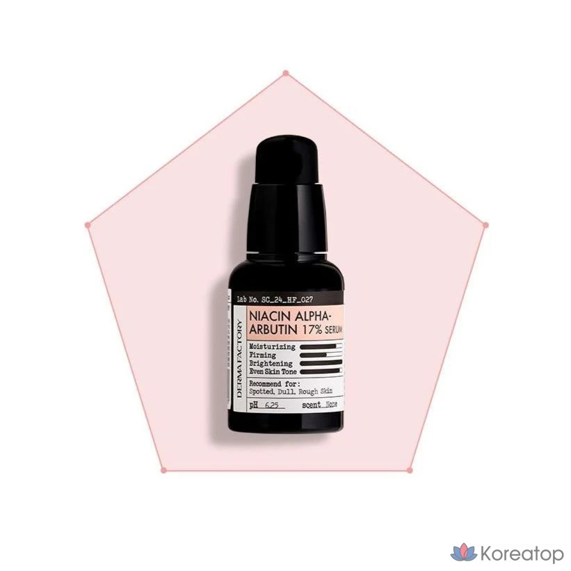 Сыворотка Derma Factory Niacin Alpha Arbutin 17% Serum, 30 мл, 1 шт.