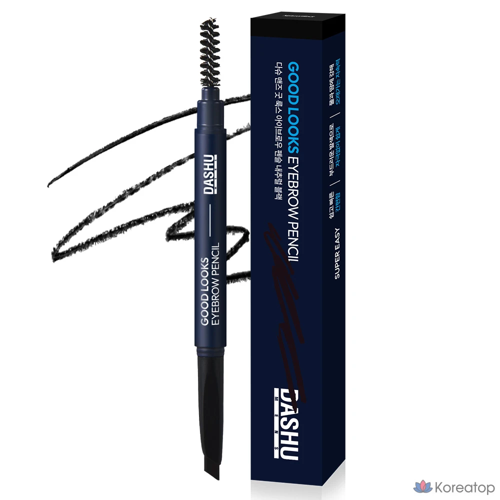 Карандаш для бровей DASHU Men's Good Looks Eyebrow Pencil, оттенок Natural Black, 1 шт.