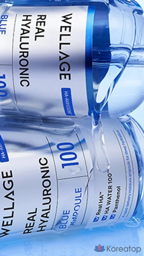 Ампульная сыворотка WELLAGE Real Hyaluronic Blue 100 Ampoule, 30 мл, 1 шт.
