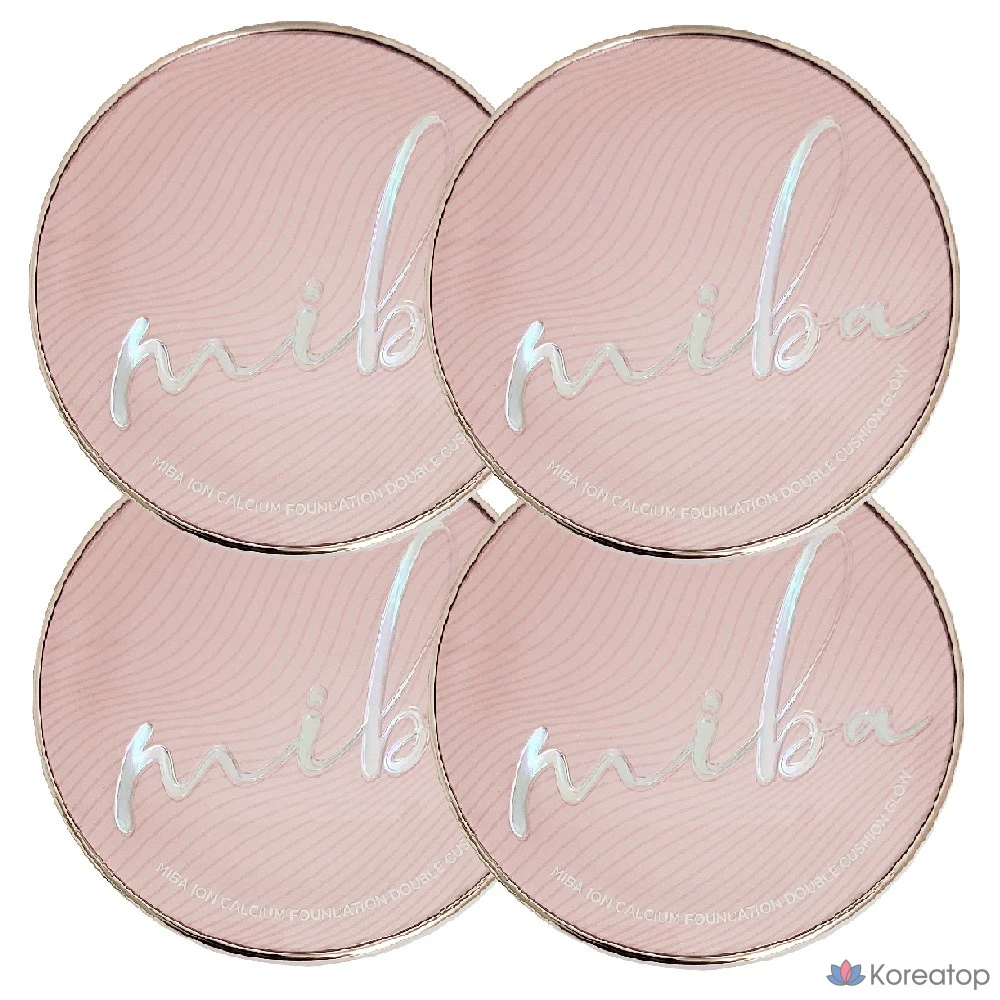 Кушон MIBA Big Cushion Season 3 Ion Calcium Foundation Double Cushion Glow, оттенок 21 Rosy Ivory, 25 г, 4 шт.