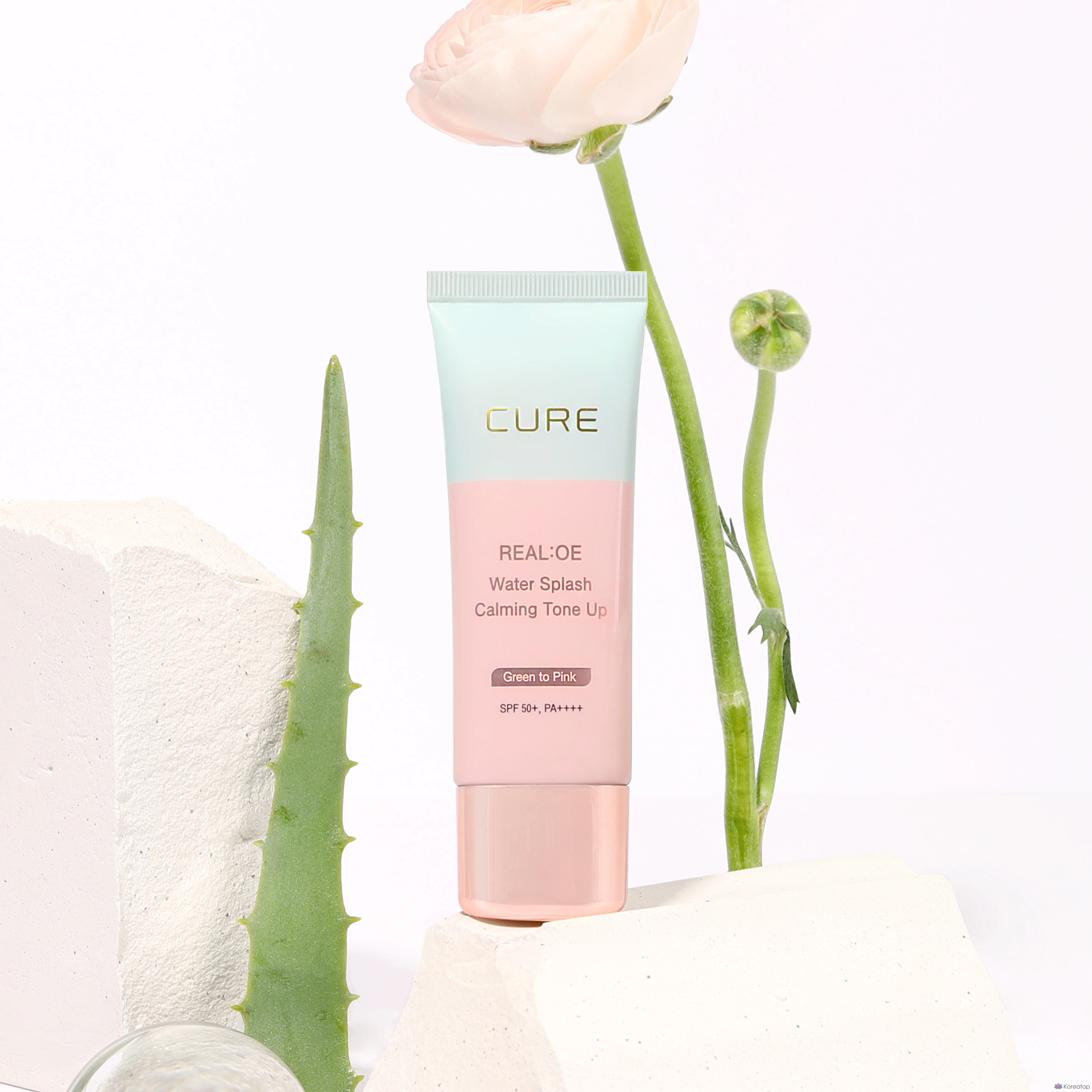 Солнцезащитный крем KIM JEONG MOON Aloe La Sens Roe Cure Realoe Water Splash Calming Tone-Up Sun Cream SPF50+ PA++++, 40 г, 1 шт.