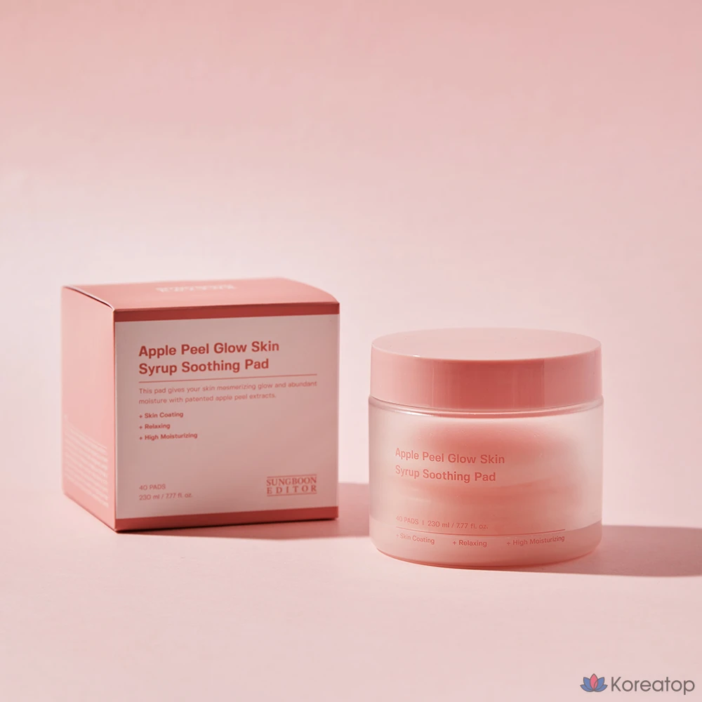 Пилинг-пэды Sungboon Editor Apple Peel Smooth Glow Syrup Soothing Pad, 230 мл, 40 шт.