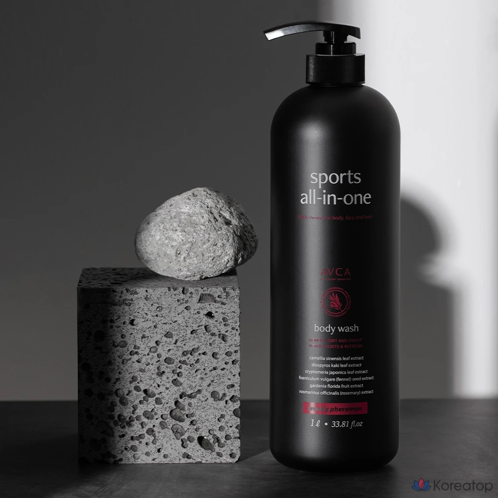 Гель для душа AVCA Sports All-in-one Perfumed Body Wash Woody Pheromone, 1 л, 1 шт.