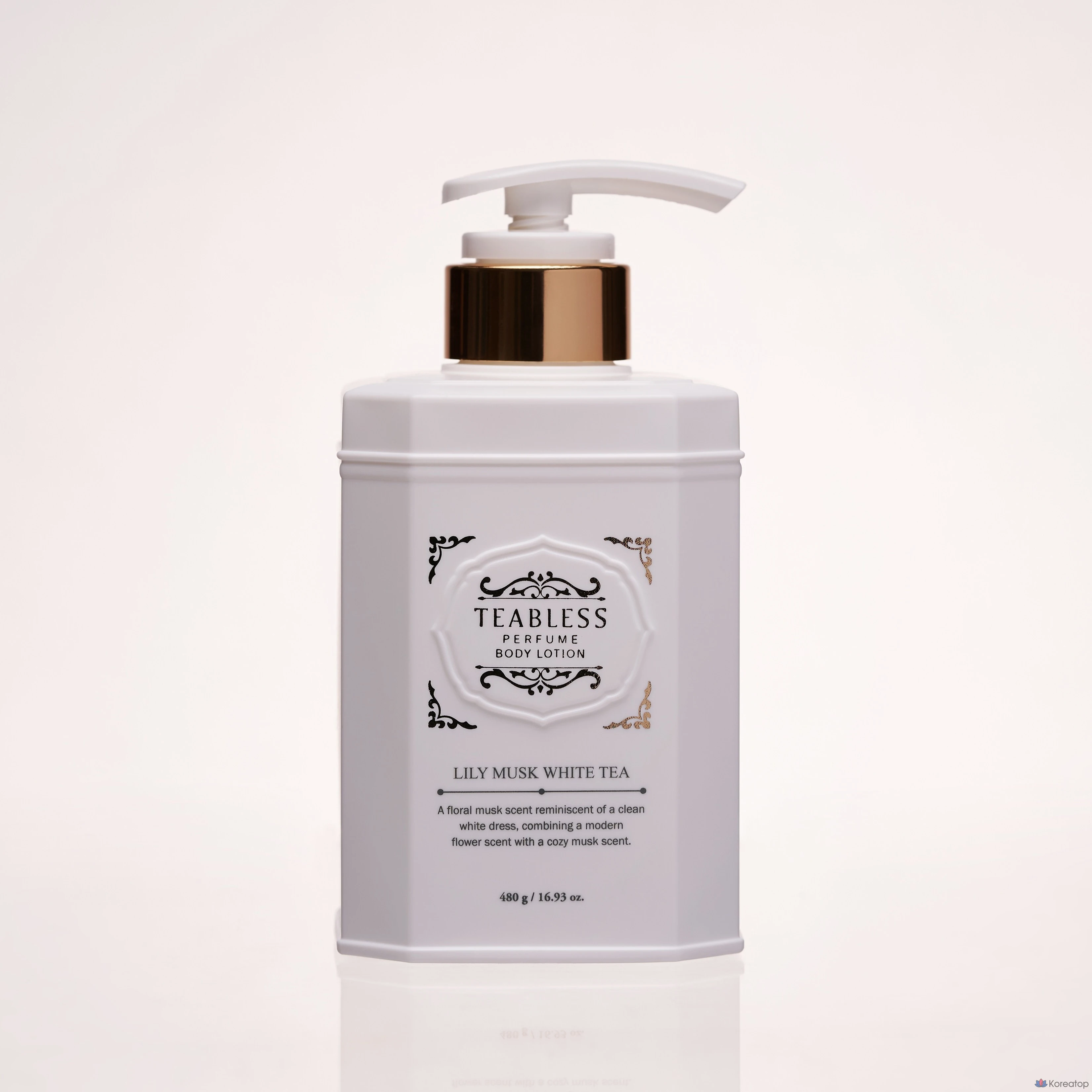 Лосьон для тела TEABLESS Perfume Body Lotion Lily Musk White Tea, 480 г, 1 шт., фото 4
