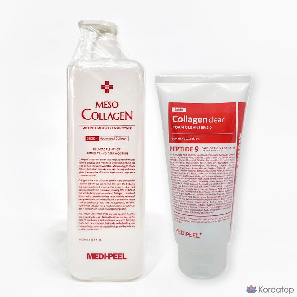Тонер Medi-Peel Red Lacto Collagen Mezo Collagen Toner + Red Lacto Collagen Clear, 1 л, 1 шт.