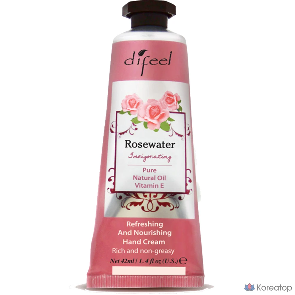 Крем для рук Difeel Nature Hand Cream Rosewater, 42 мл, 1 шт.