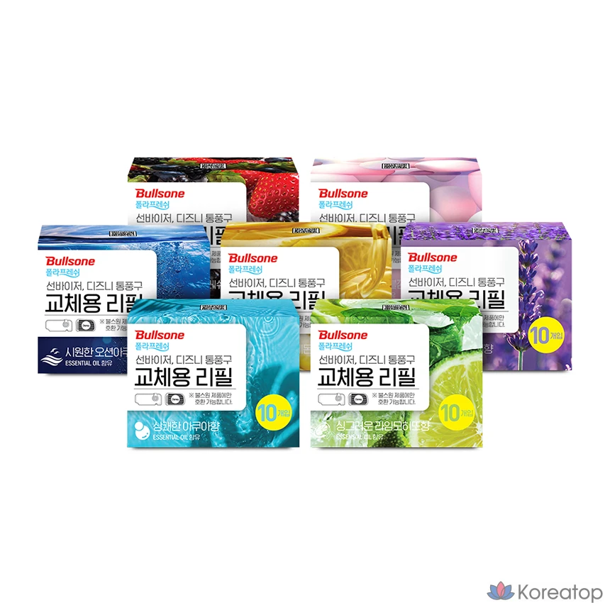 Освежитель воздуха автомобильный Bullsone Pola Fresh Sun Visor Refill, аромат Honey Lemon, 10 шт.