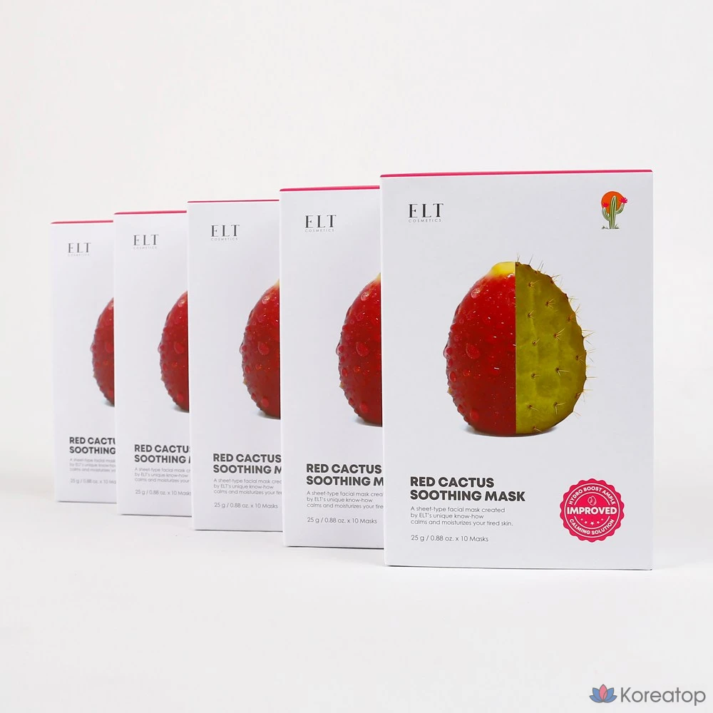 Тканевая маска для лица ELT Red Cactus Prickly Pear Hyaluronic Acid Soothing Mask, 10 шт.
