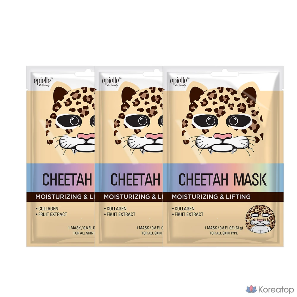 Тканевая маска для лица Epielle Cheetah Character Mask, 12 шт.