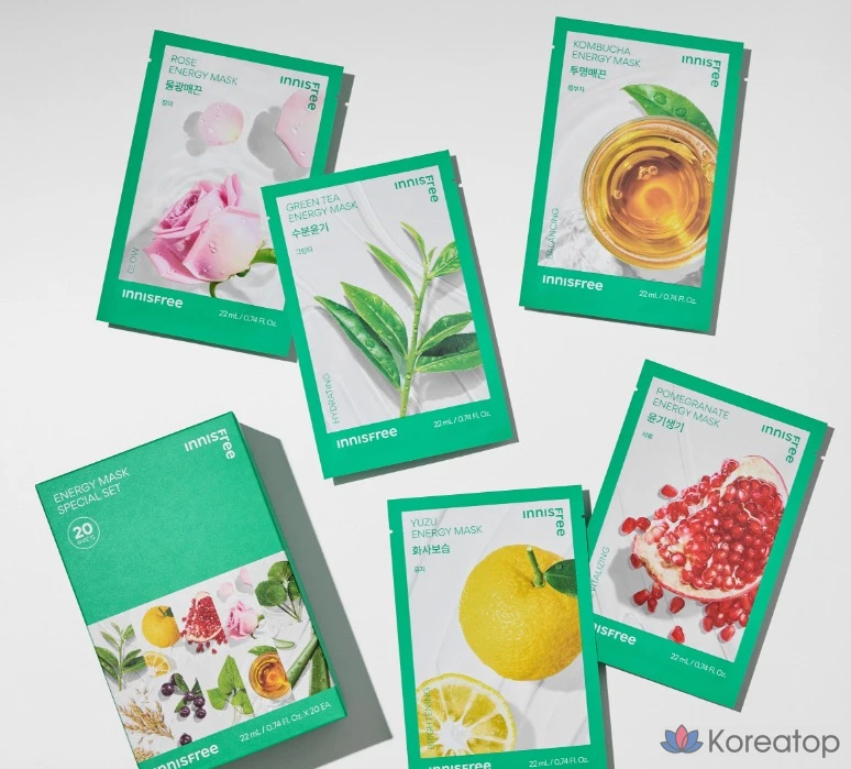 Набор для ухода Innisfree Energy Mask Special Set, 40 шт., фото 4