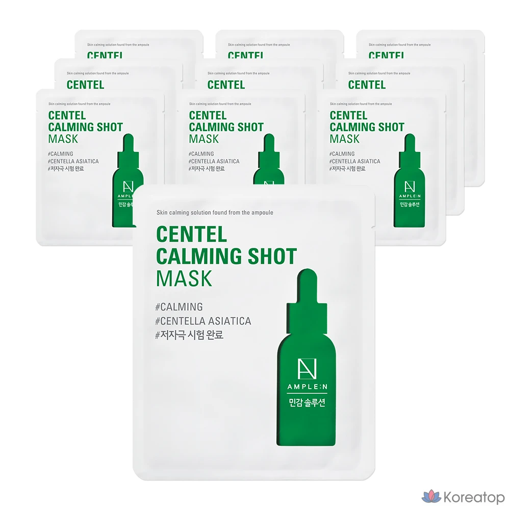 Тканевая маска для лица AMPLE:N Centella Calming Shot Mask, 10 шт.