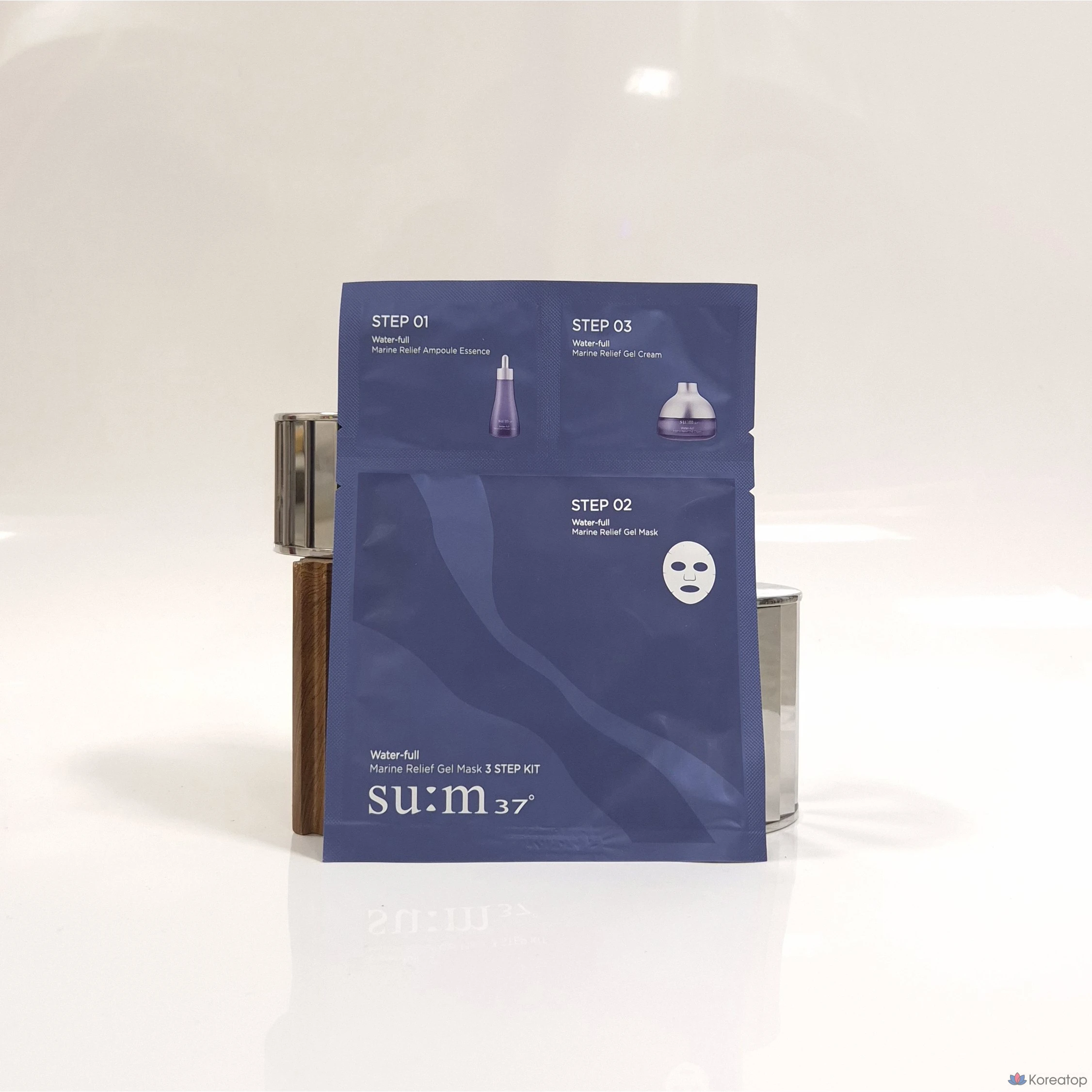 Гидрогелевая маска для лица SU:M37 Waterfull Marine Relief Gel Mask 3 Step Kit, 10 шт.