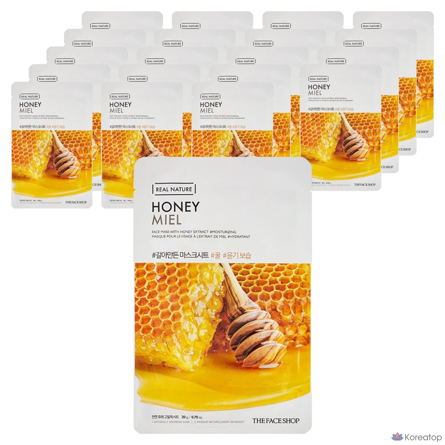 Тканевая маска для лица The Face Shop Real Nature Honey Mask Sheet, 20 шт.