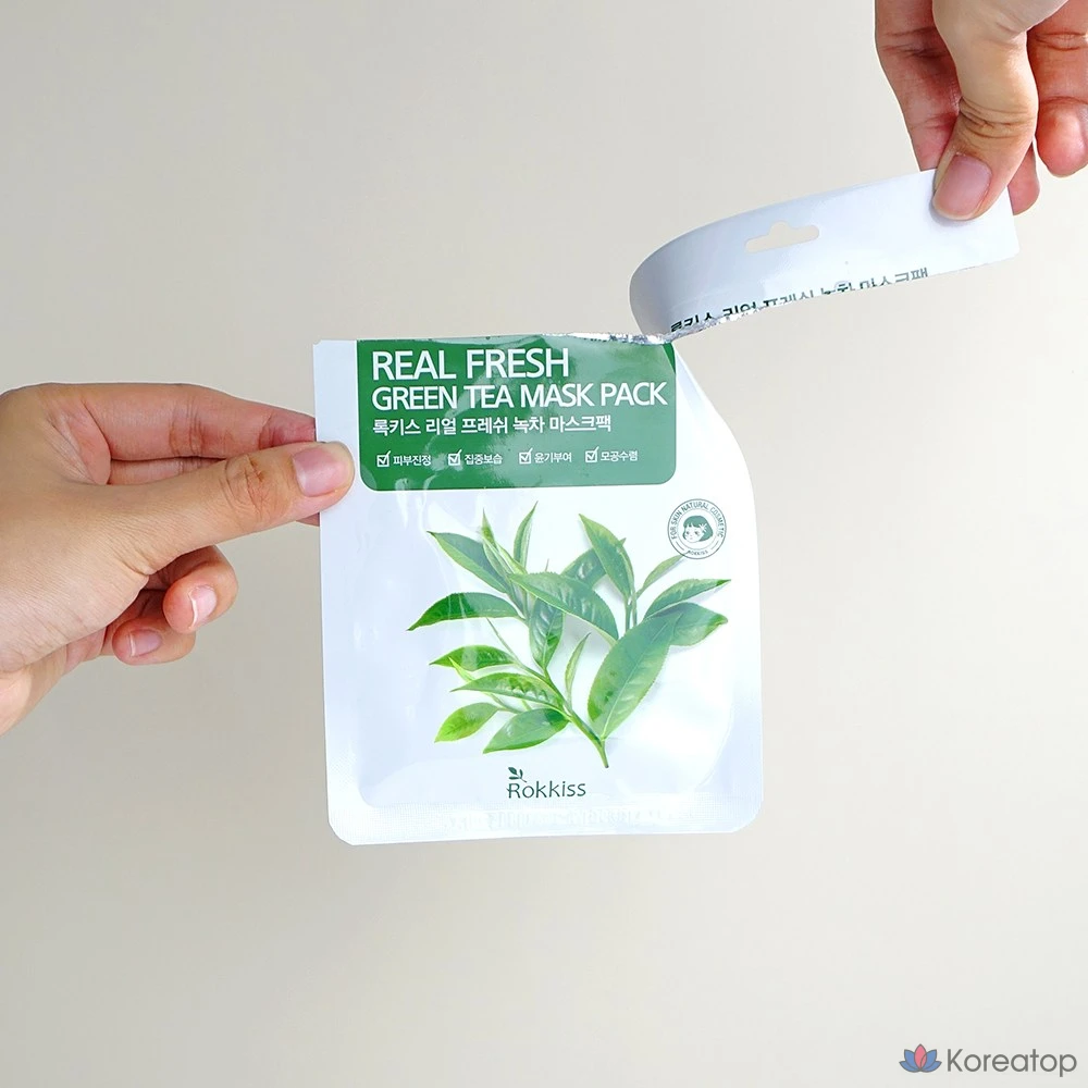 Тканевая маска для лица Rokkiss Real Fresh Green Tea Mask, 50 шт.