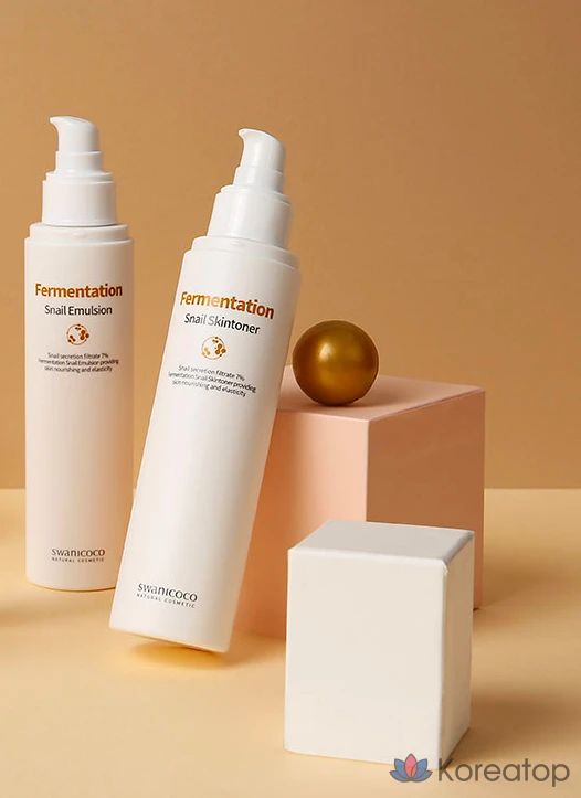 Набор для ухода Swanicoco Fermentation Snail Skin Toner + Emulsion 2-piece Set, 4 шт., фото 4