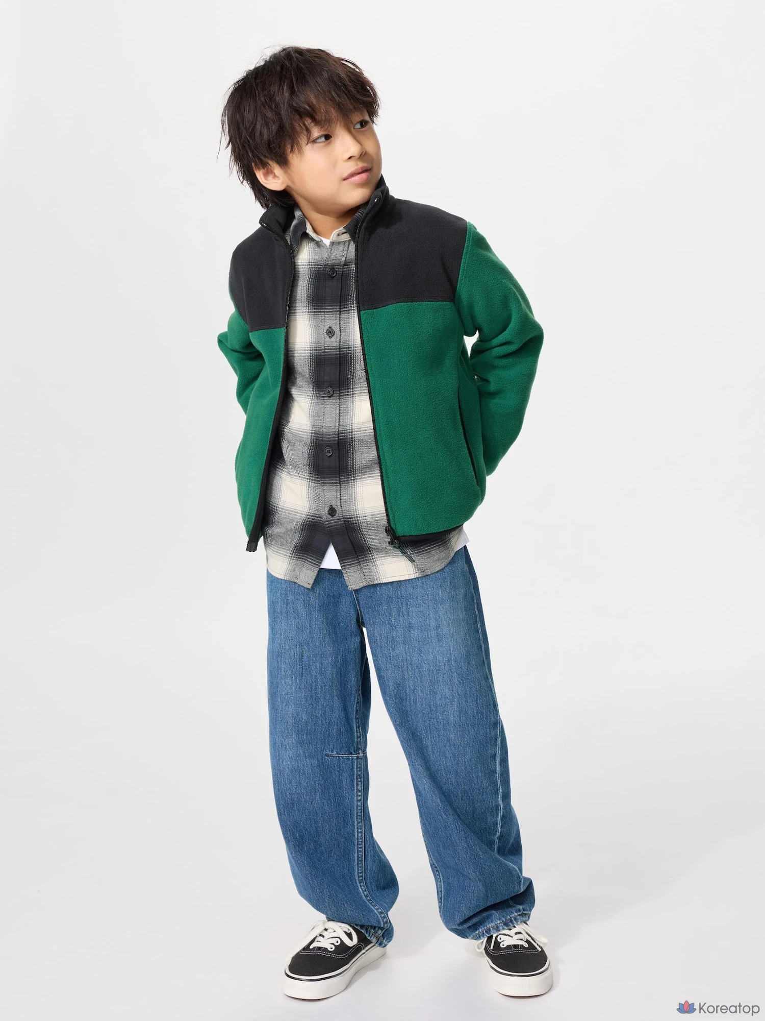 Куртка флисовая детская Uniqlo Fleece Full-Zip Jacket, Color Block