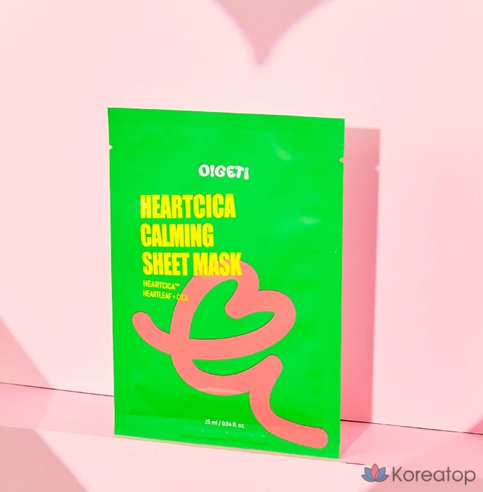Тканевая маска для лица O!GETi Heart Cica Calming Sheet Mask, 5 шт.