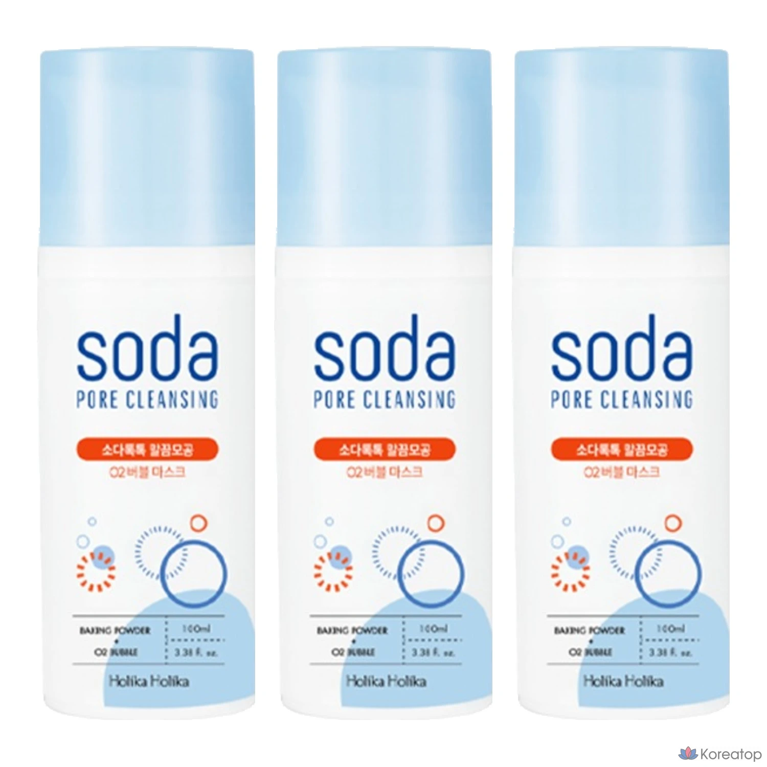 Очищающая пенка Holika Holika Soda Talk Talk Malgeum Pore O2 Bubble Mask, 100 мл, 3 шт.