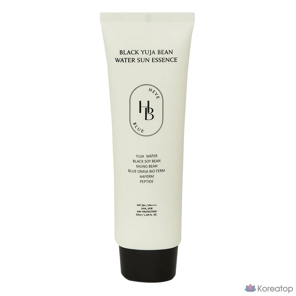 Солнцезащитный крем HEVEBLUE Black Yuja Bean Water Sun Essence, 50 мл, 1 шт.