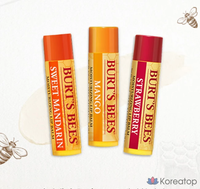 Набор для ухода Burt's Bees Juicy Lip Balm Trio 3-piece Set (Sweet Mandarin + Mango + Strawberry), 12.75 г, 1 шт.