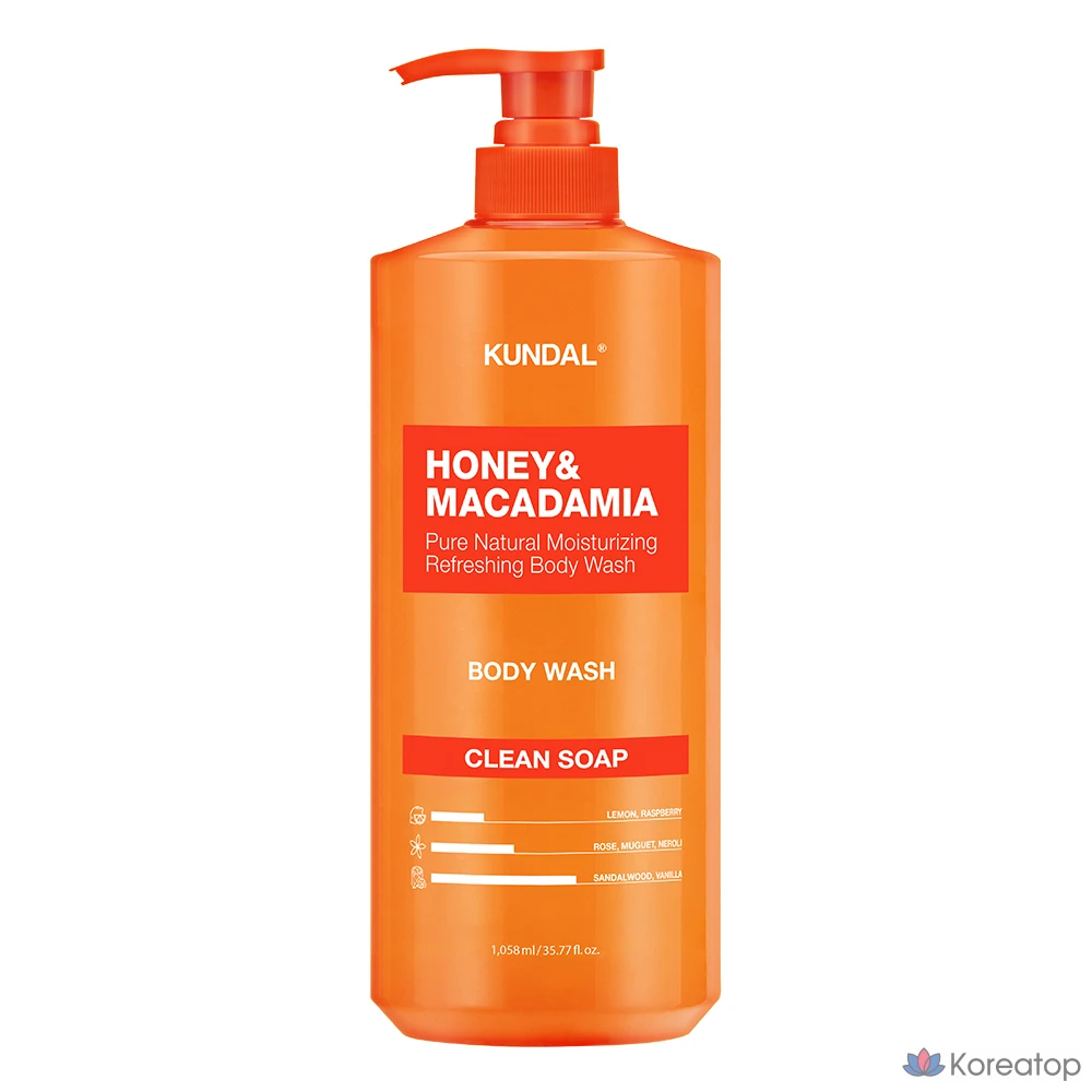 Гель для душа Kundal Honey & Macadamia Pure Bodywash Cleansop, 1.058 л, 1 шт.
