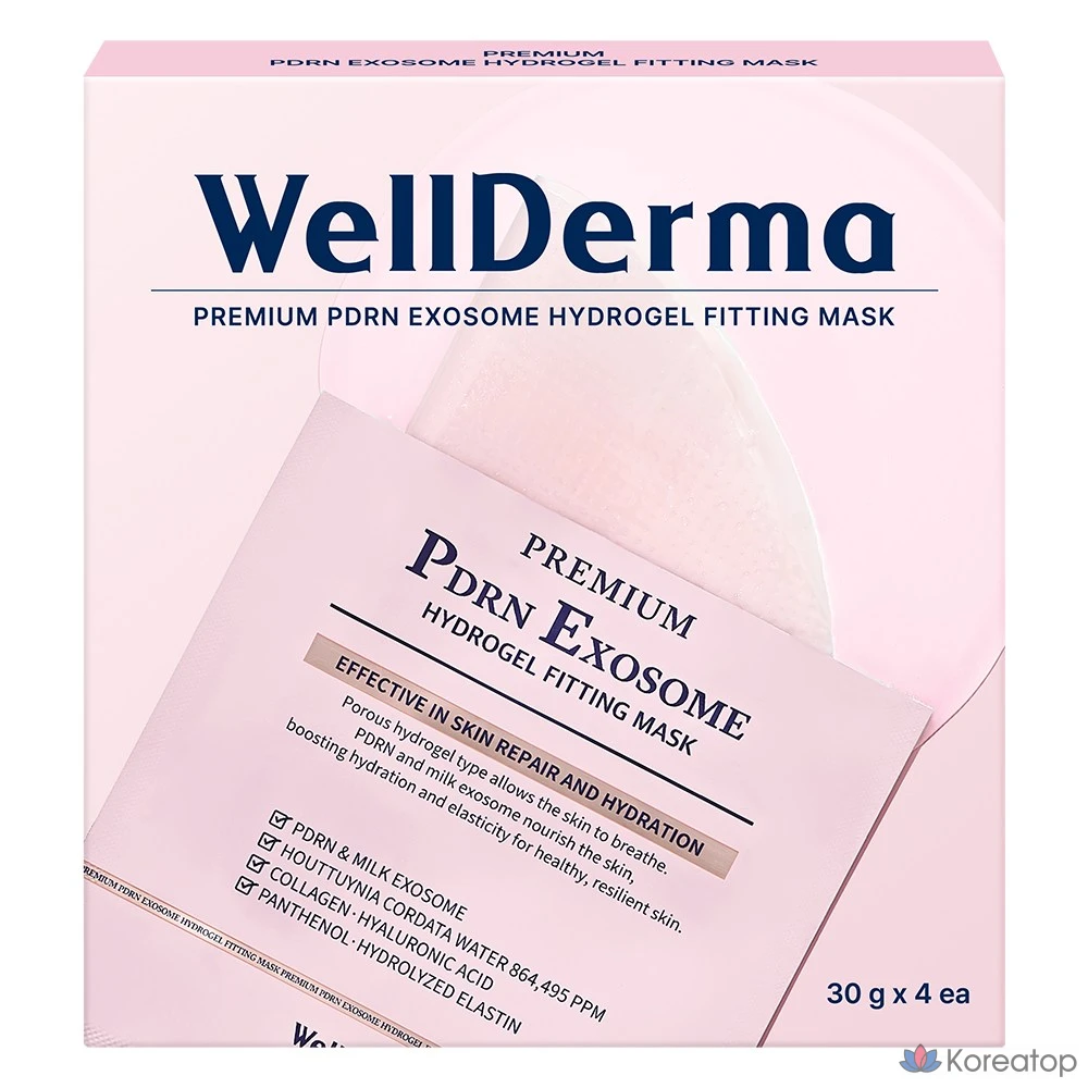 Тканевая маска для лица WellDerma PDRN Exosome Gel Mask Signature Edition, 4 шт.
