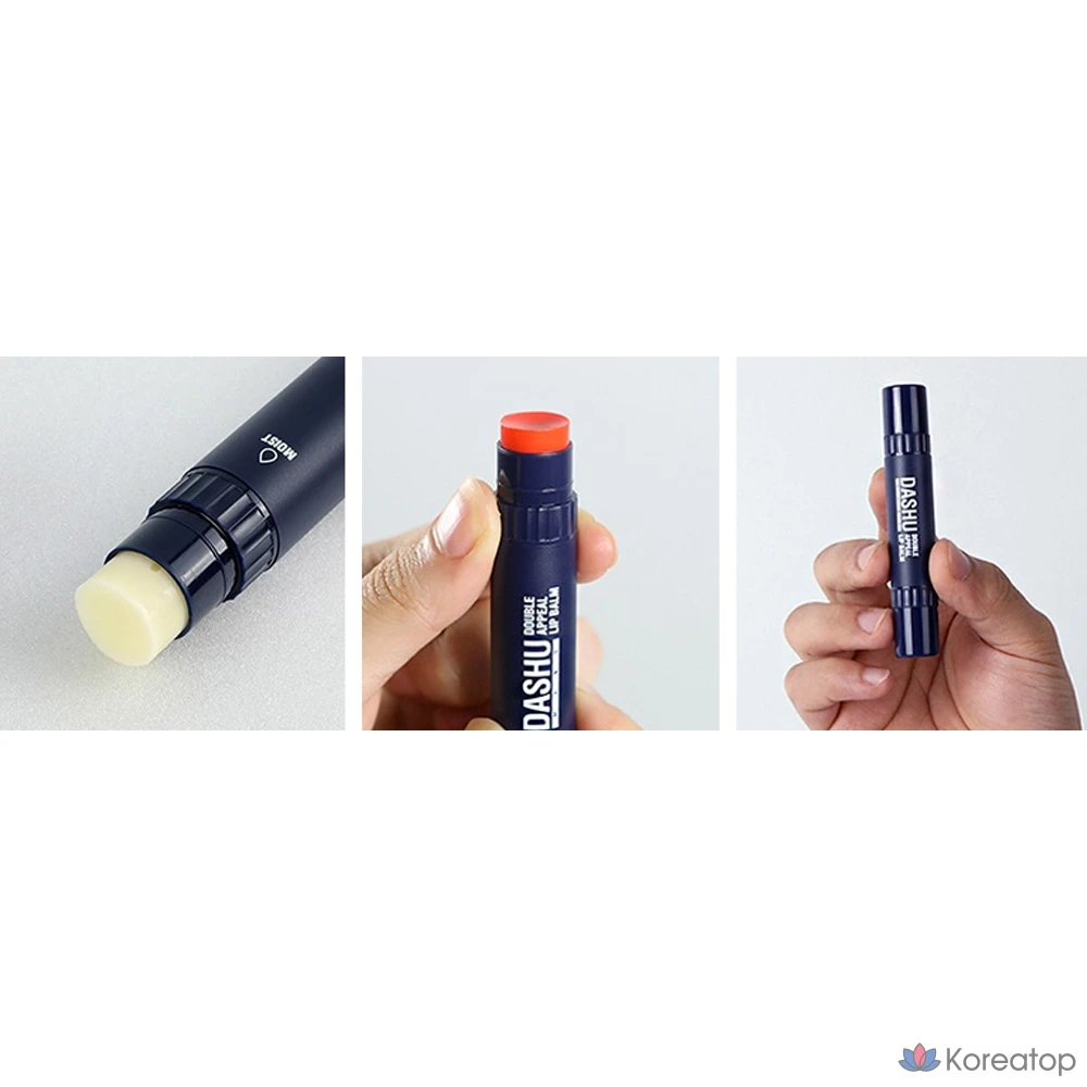 Бальзам для губ DASHU Men's Double Appeal Lip Balm, клубничный + без запаха, 4.8 г, 1 шт.