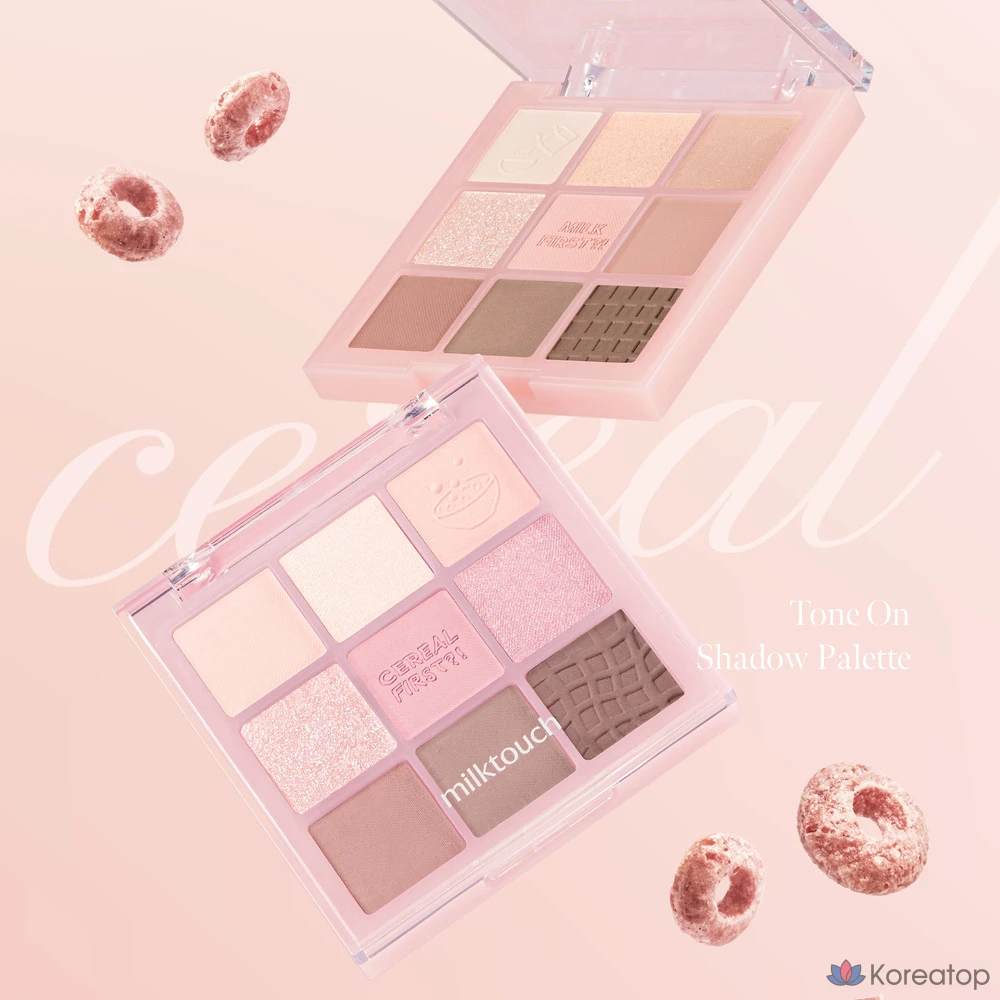 Палитра теней Milk Touch Tone On Shadow Palette, оттенок 01 Today Cereal Bowl, 1 шт.