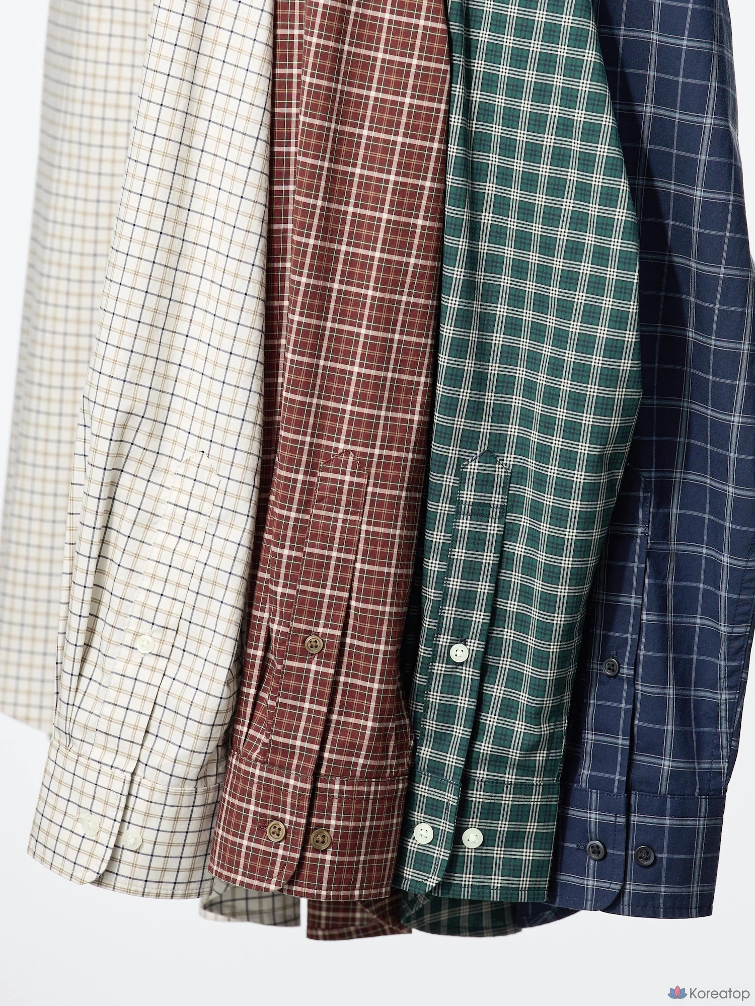 Рубашка Uniqlo Broadcloth Shirt Button-Down Collar, в клетку C
