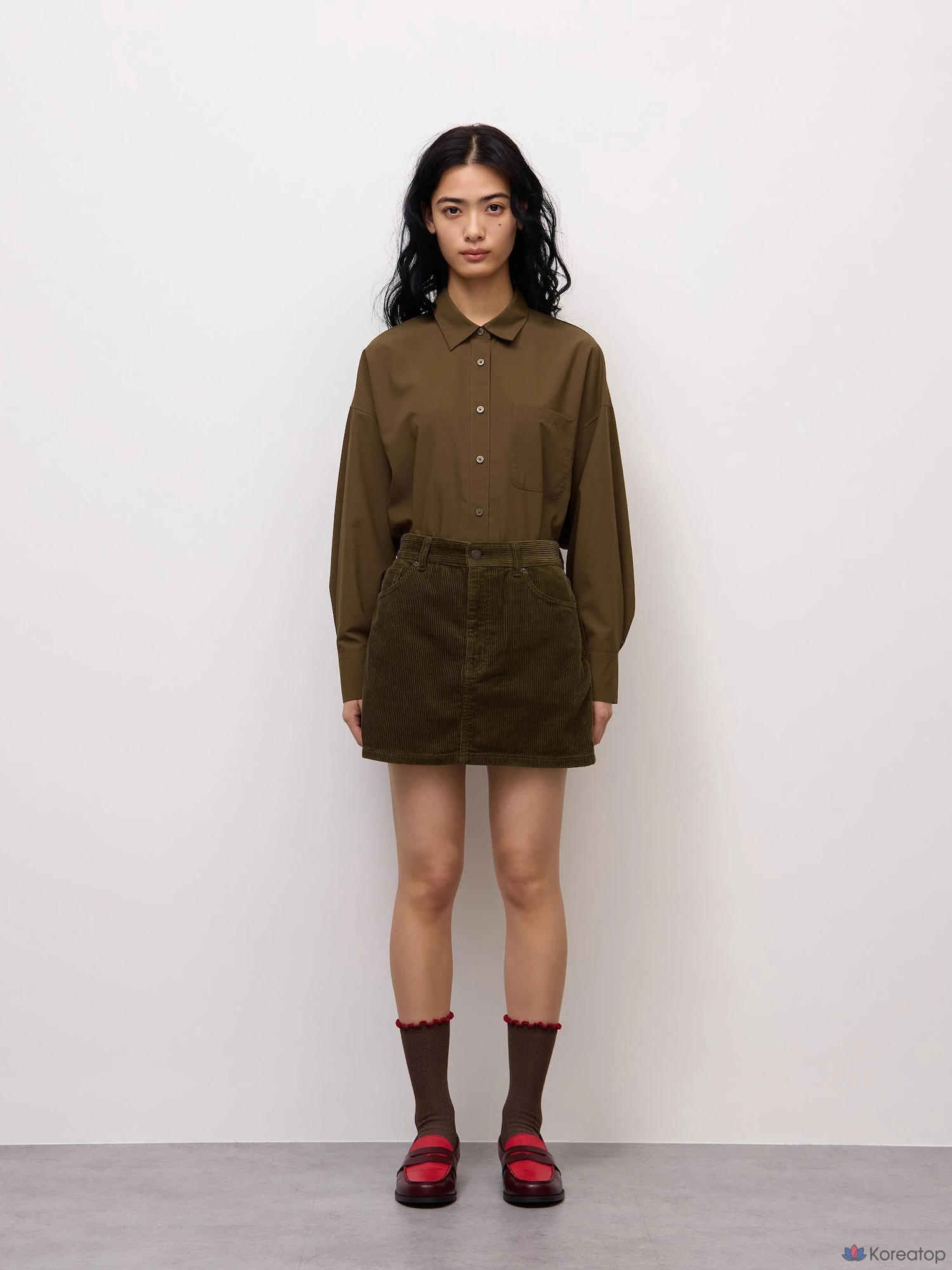 Юбка Uniqlo Low Waist Corduroy Mini Skirt