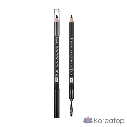 Карандаш для бровей Missha Smudgeproof Wood Brow, оттенок Black, 1 шт.