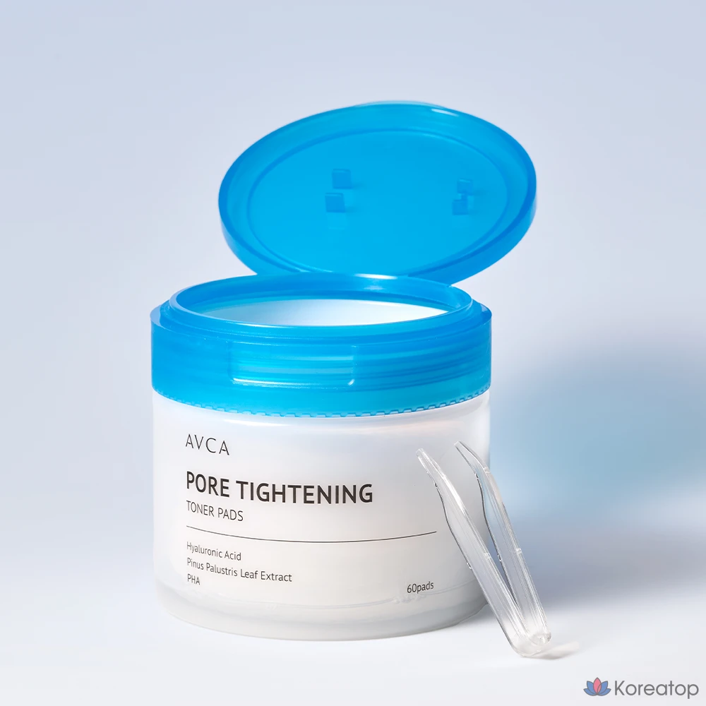Тонер-пэды AVCA Pore Tightening Low Molecular Hyaluronic Acid Pore Toner Pad, 150 мл, 60 шт.