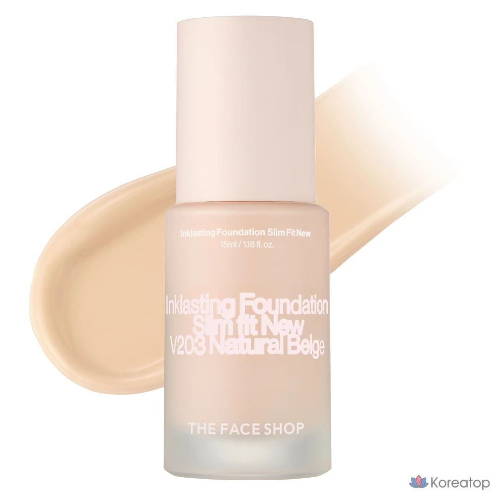 Фундация The Face Shop Ink Lasting Foundation Slim Fit New, оттенок V203 Natural Beige, 15 мл, 1 шт.