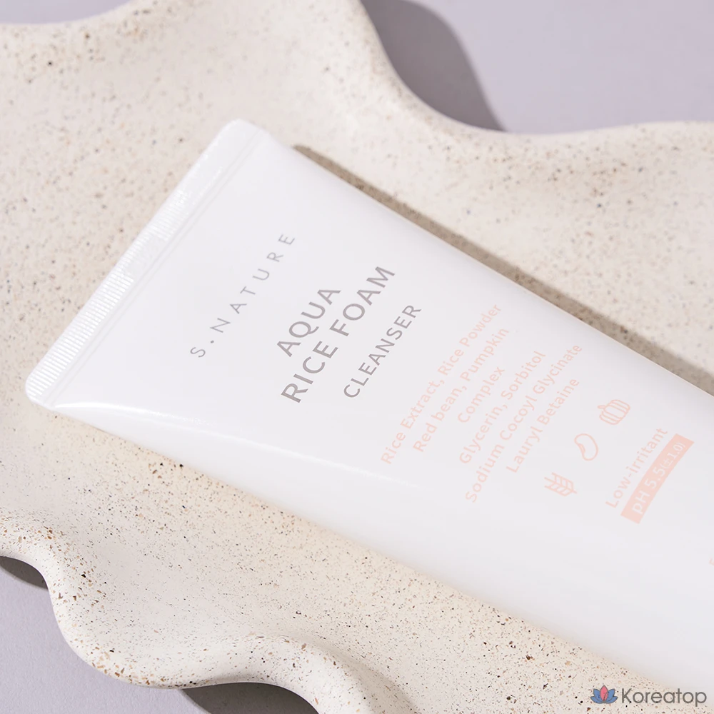 Очищающая пенка S.NATURE Aqua Rice Low pH Cleansing Foam, 160 мл, 1 шт.