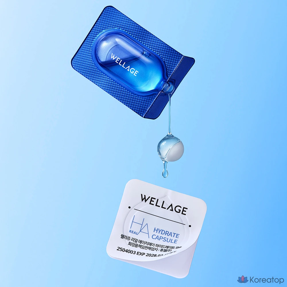 Набор для ухода WELLAGE Real Hyaluronic Capsule 10g + Ampoule 1ml One-Day Kit, 1 шт.