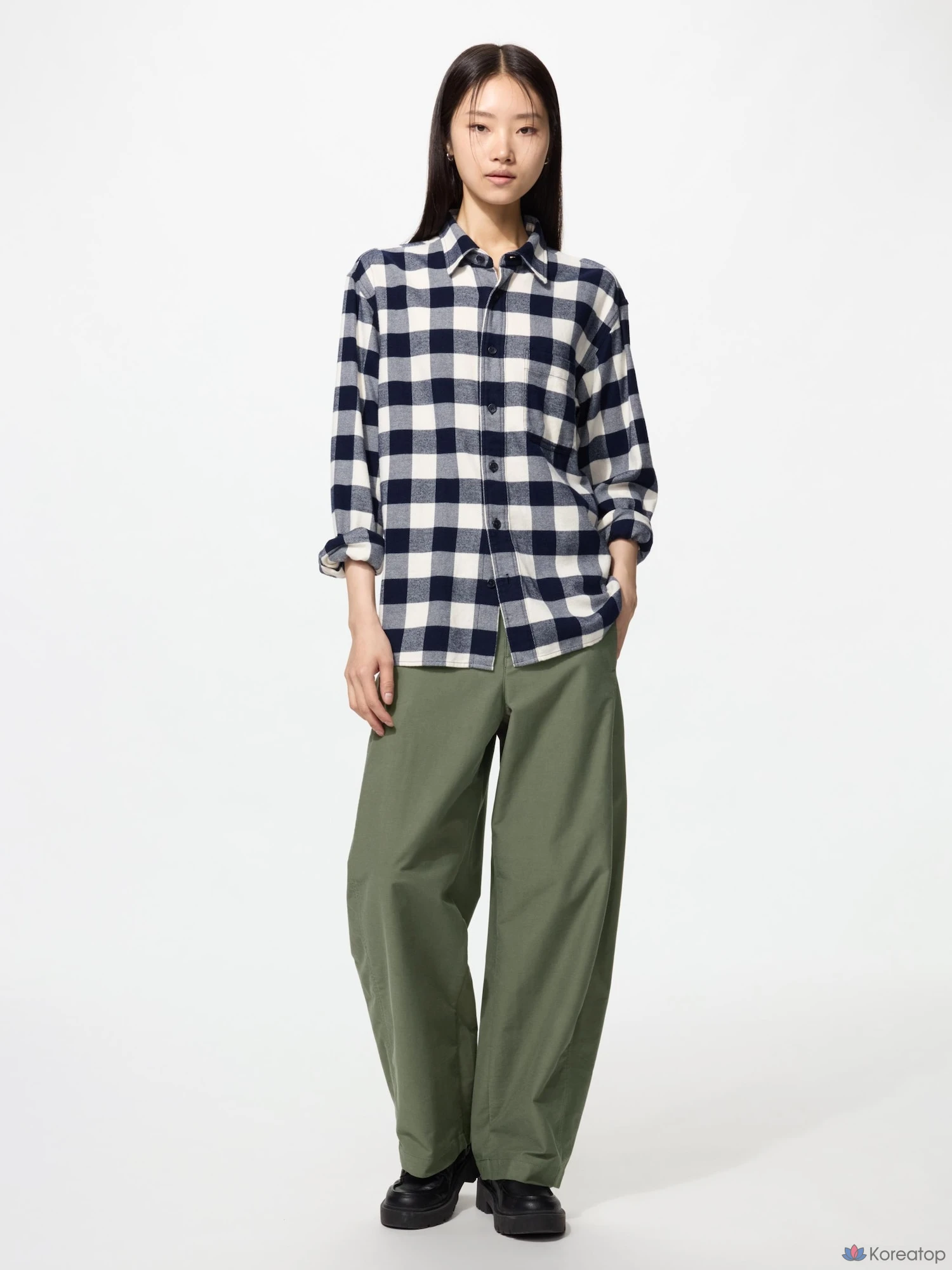 Фланелевая рубашка Uniqlo Block Check, фото 5