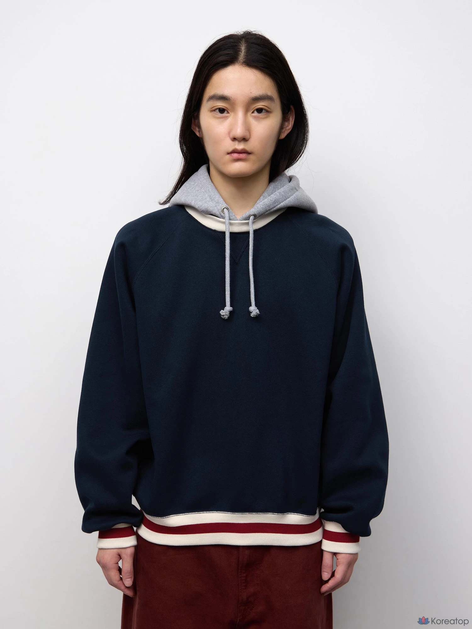 Худи Uniqlo Heavyweight Sweat Cocoon Hoodie, двухцветный