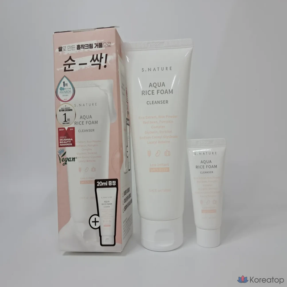 Очищающая пенка S.NATURE Aqua Rice Low pH Cleansing Foam, 180 мл, 1 шт.