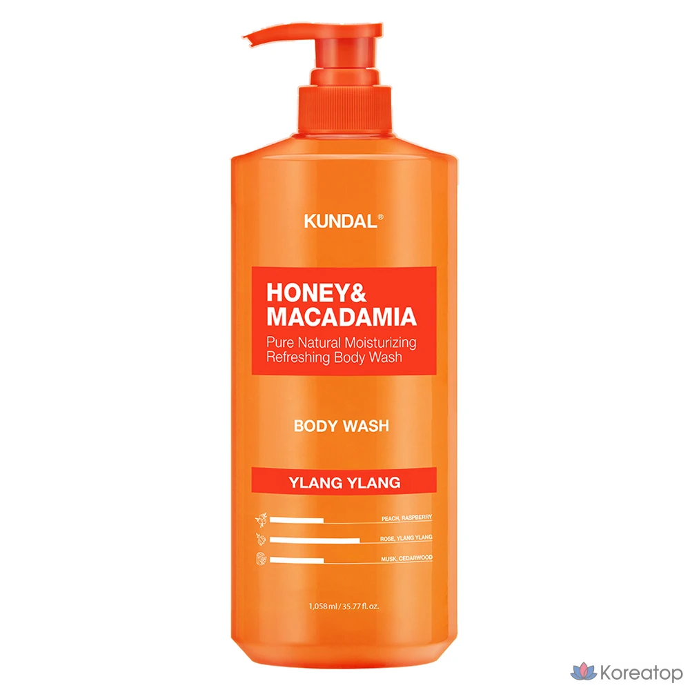 Гель для душа Kundal Honey &amp; Macadamia Pure Body Wash, аромат Ylang Ylang, 1058 мл, 1 шт.