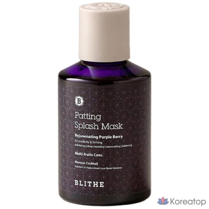 Тканевая маска для лица BLITHE Patting Splash Mask Rejuvenating Purple Berry, 150 мл, 1 шт.