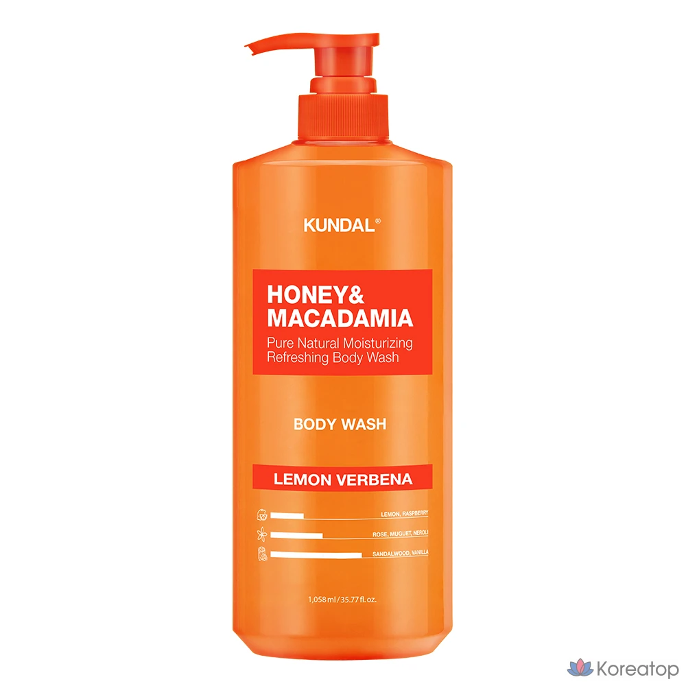 Гель для душа Kundal Honey & Macadamia Pure Body Wash Lemon Verbena, 1.058 л, 1 шт.