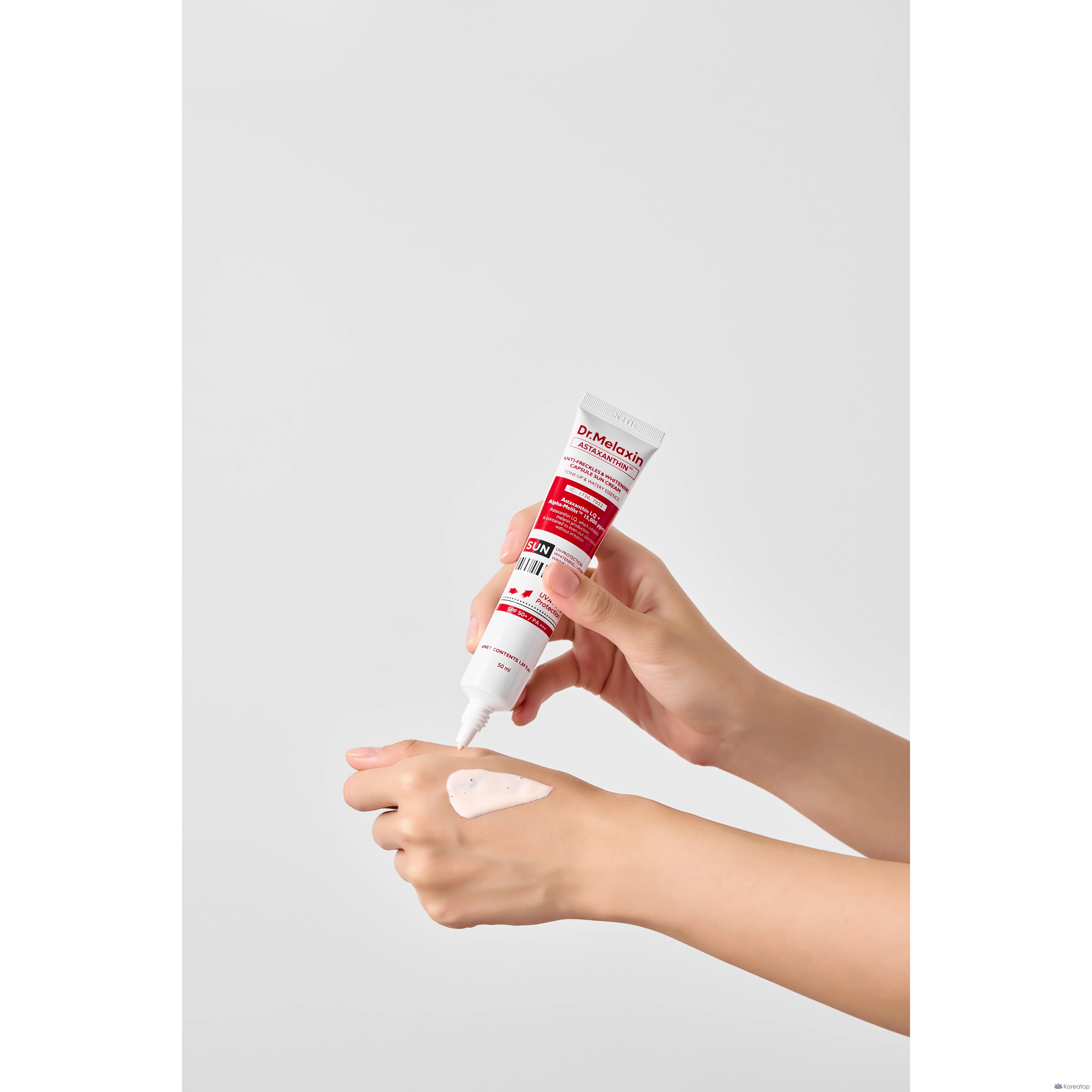 Солнцезащитный крем Dr. Melaxin Astaxanthin Blemish Whitening Capsule Sun Cream SPF50+ PA+++, 50 мл, 1 шт.