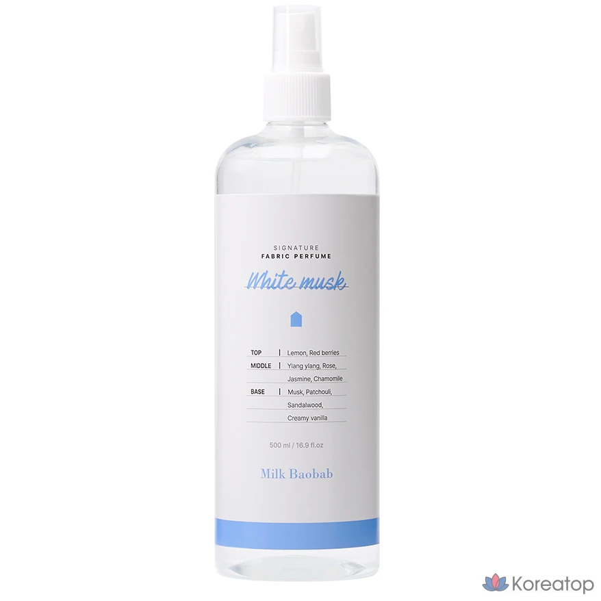 Парфюм для белья Milk Baobab Signature Fabric Perfume, оттенок White Musk, 500 мл, 1 шт.