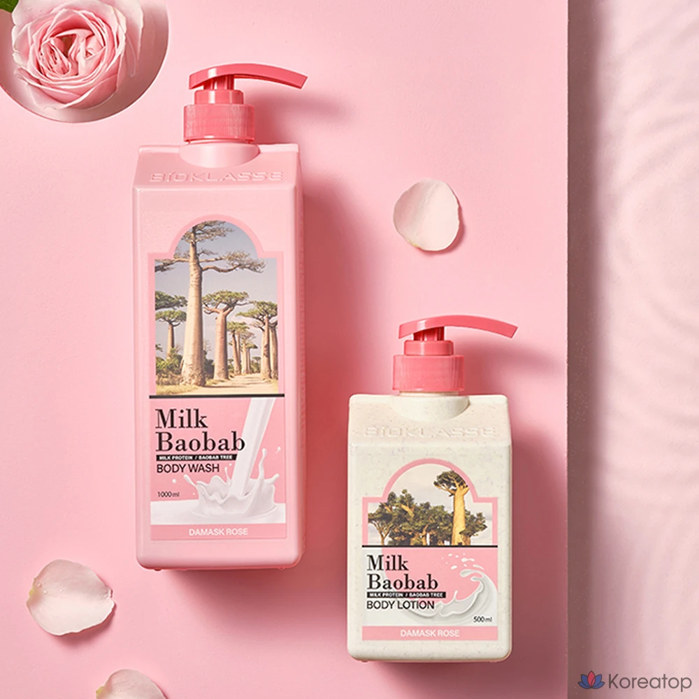 Гель для душа Milk Baobab Damask Rose, 1 л, 1 шт.