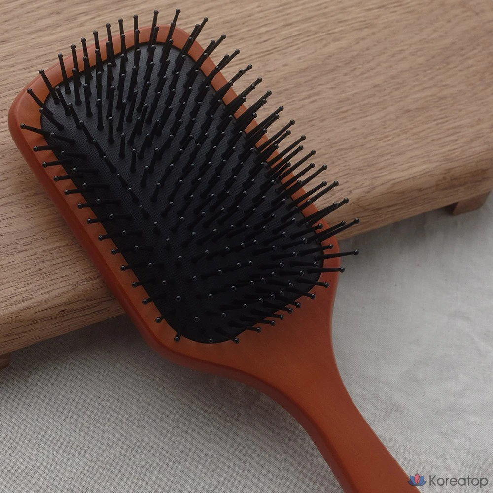 Деревянная расческа-щетка EssenHerb Wood Paddle Brush, коричневый, 1 шт.