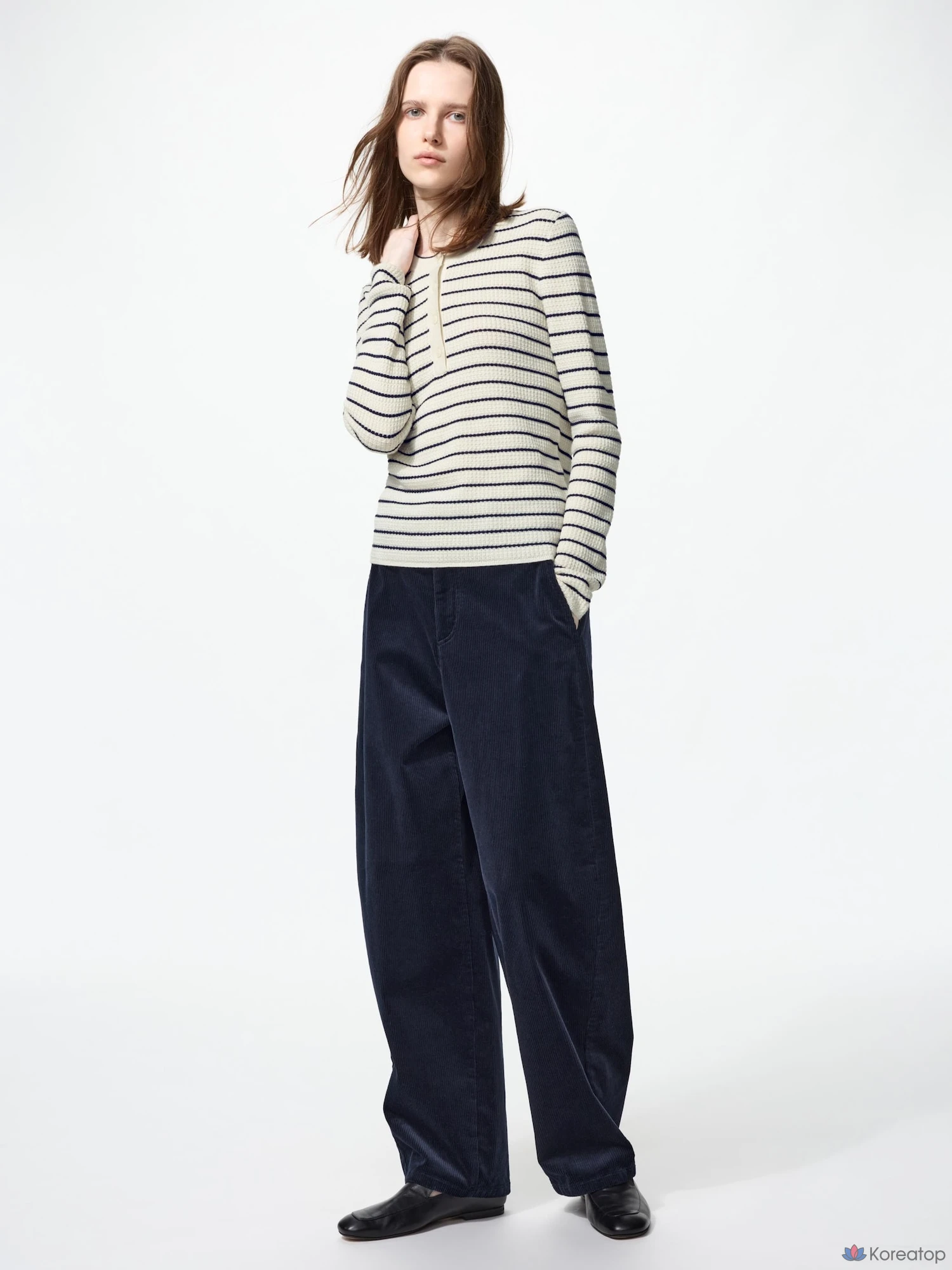 Свитер Uniqlo Merino Blend Henley Neck