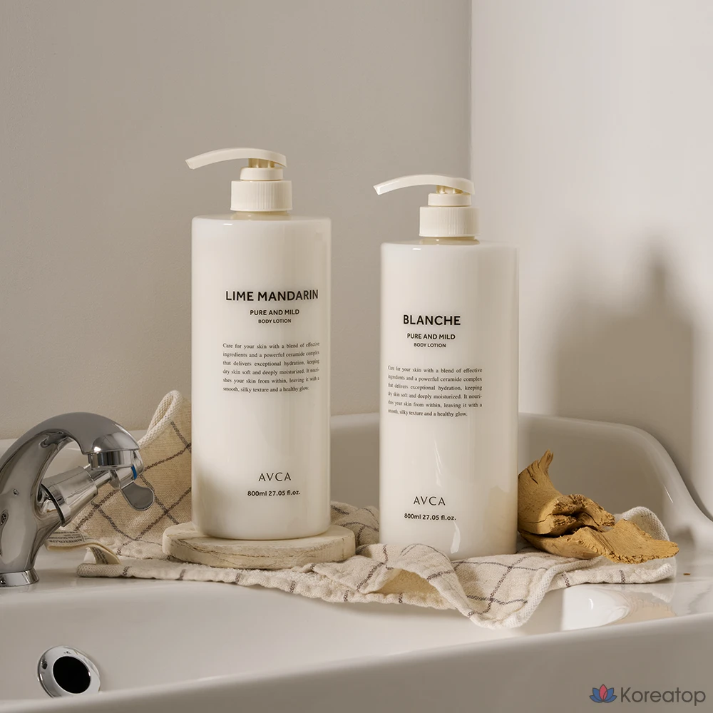 Лосьон для тела AVCA Pure & Mild Ceramide Body Lotion, аромат лайма и мандарина, 800 мл, 1 шт.