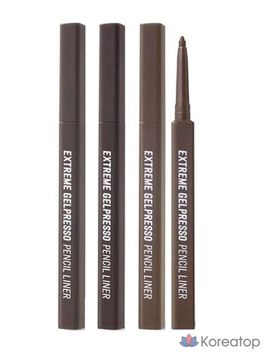 Подводка для глаз Clio Extreme Gelpresso Pencil Liner, оттенок 001 Black Brown, 0.35 г, 1 шт.