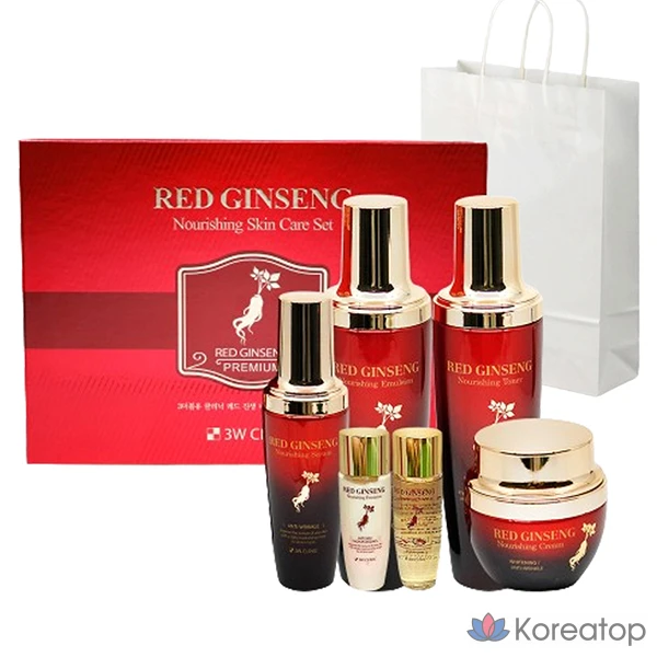 Набор для ухода 3W Clinic Red Ginseng Nourishing 4-piece Set, 1 шт.