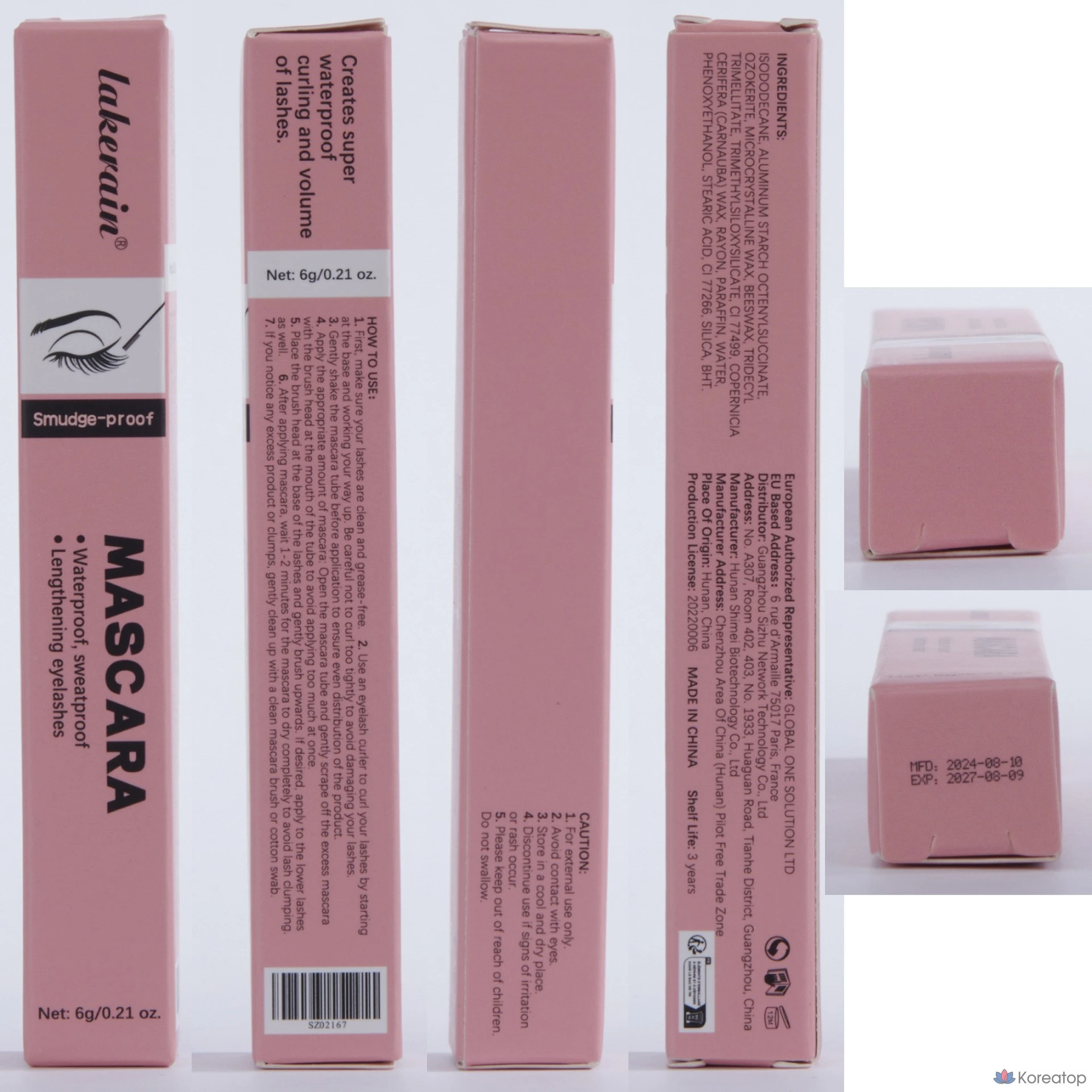 Водостойкая тушь для ресниц VDL Lakerain Long Lash Curling Mascara, оттенок Black, 1 шт.